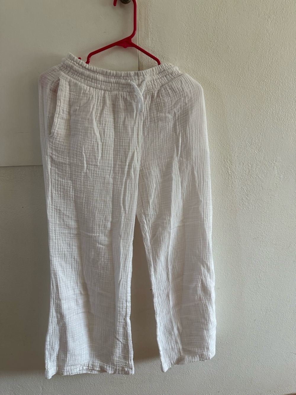 Lightweight White Linin Drawstring Pants